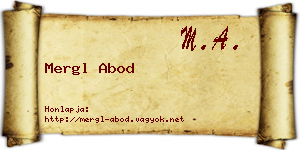 Mergl Abod névjegykártya